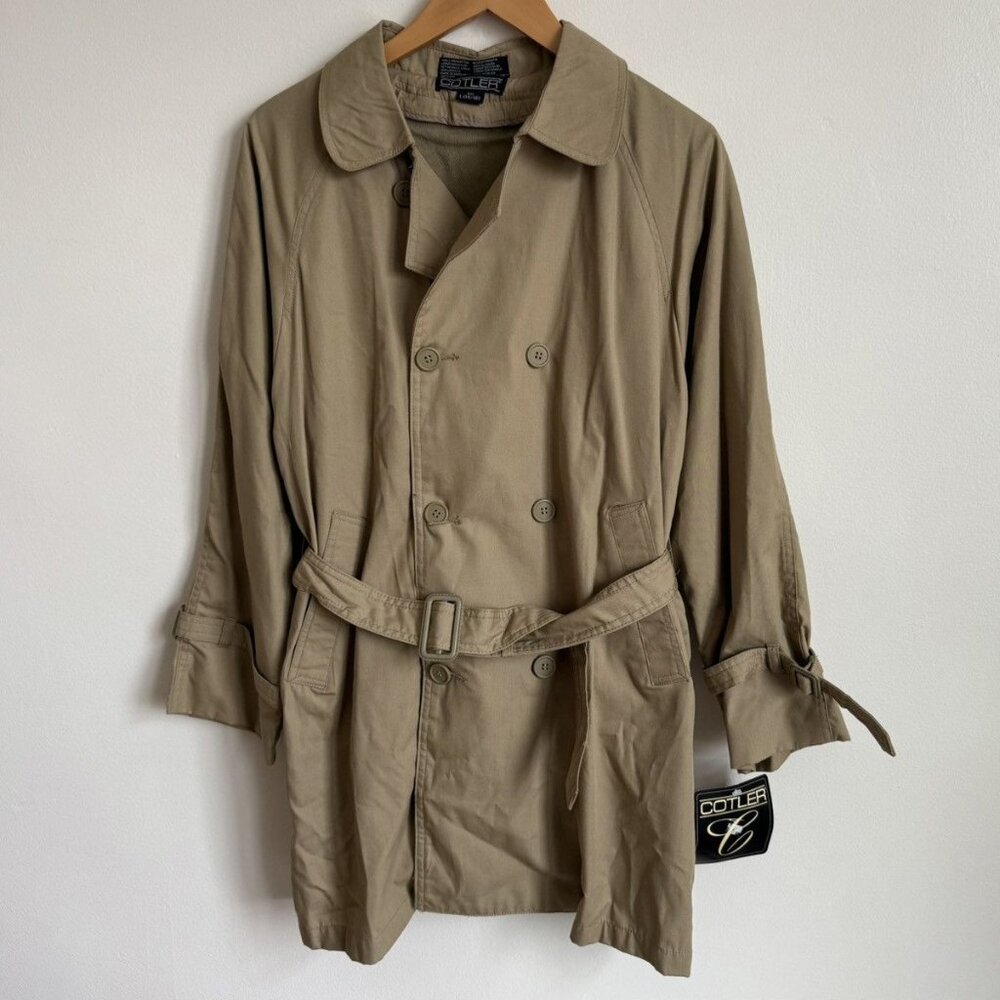 Cotler Trench Coat Women’s L Belted Double Breasted New Tags